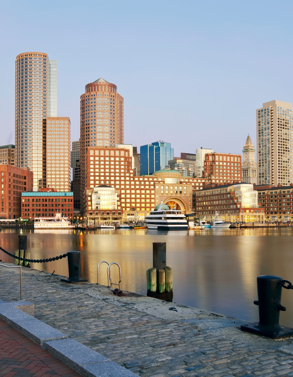 Boston skyline view from a dock