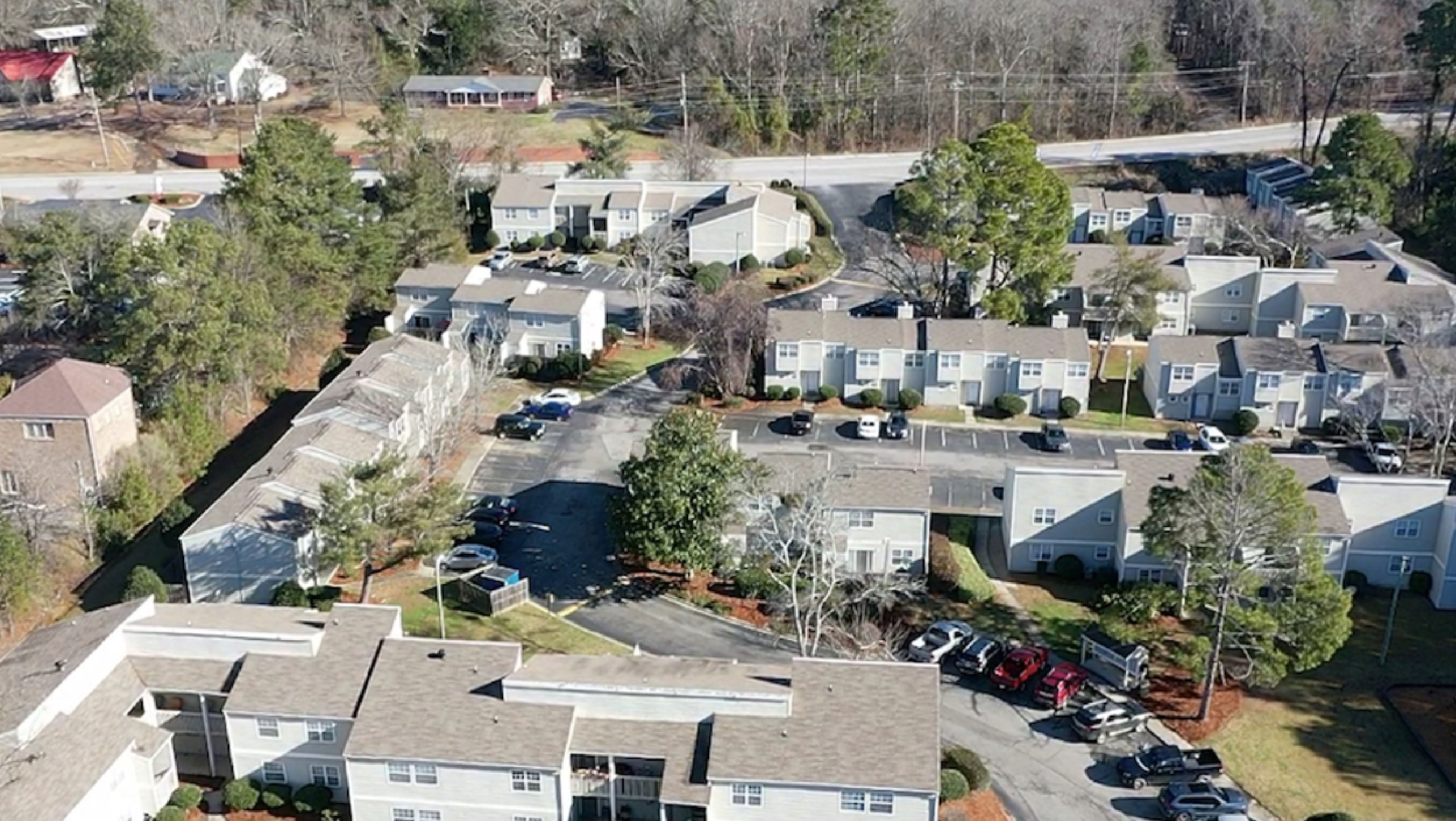 Aerial view of apartment community